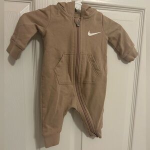 Nike Baby Tan Zip-up Romper